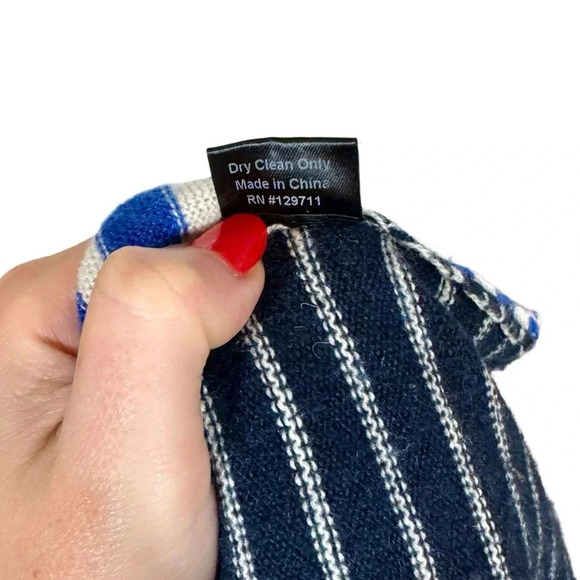 Jenni Kayne 100% Cashmere Colorblock Striped Oversized Boyfriend Sweater - Picture 7 of 11